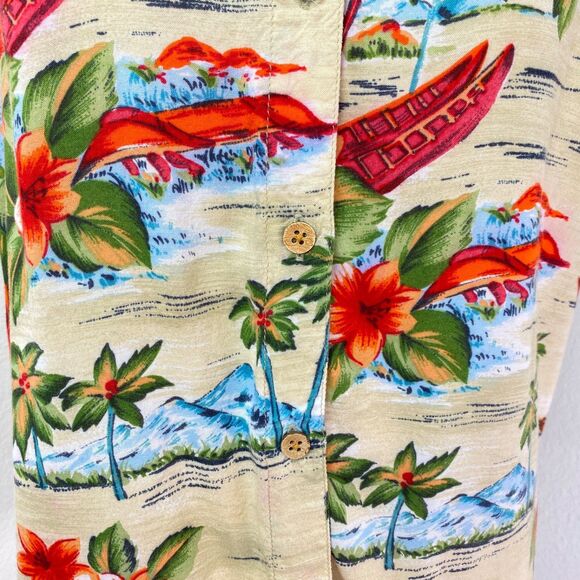 Great Northwest Aloha Womens Blouse Top Small Rayon Tropical Travel Resort Boho - Picture 5 of 11